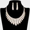 Elegant Rhinestone Pave Pageant Necklace Set on Gold | Prom Necklace Set