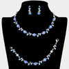 3 Piece Blue Flower Rhinestone Jewelry Set | Homecoming Jewelry 