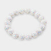 AB on Silver Rhinestone Ball Stretch Pageant Bracelet | Prom Jewelry