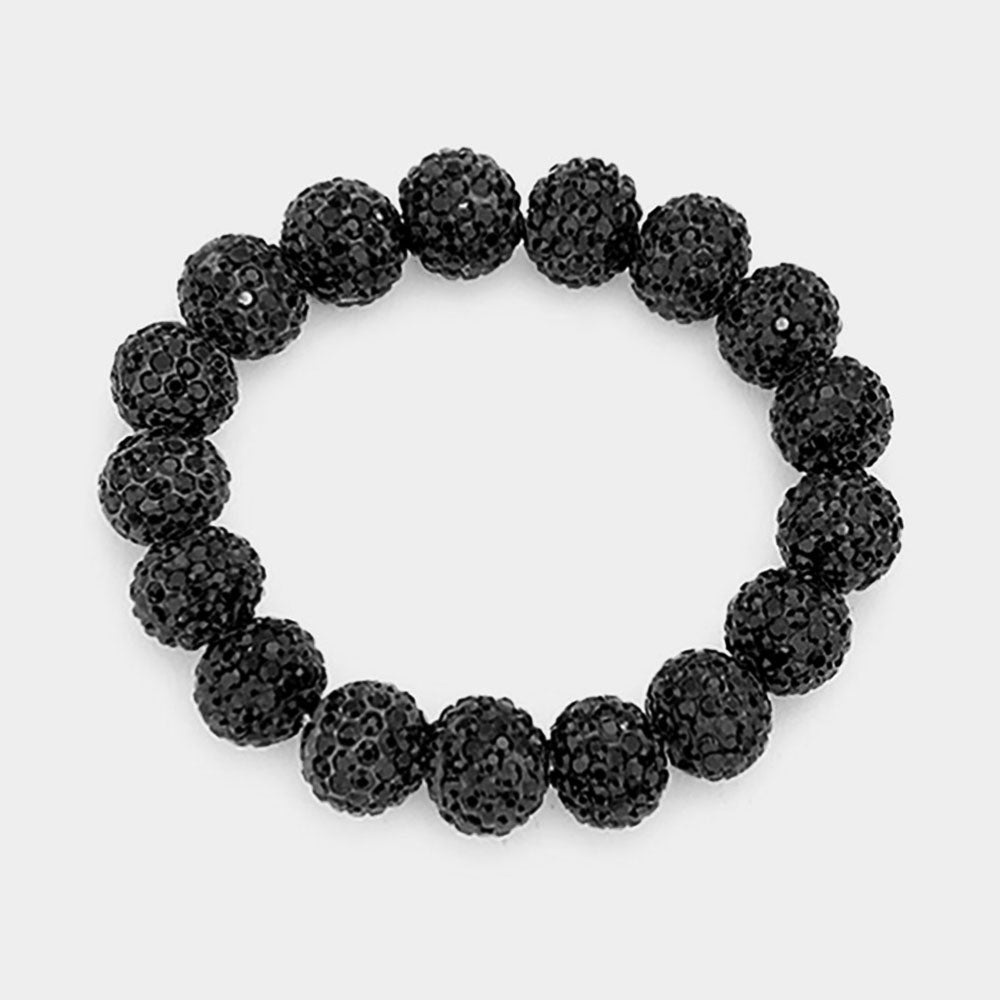 Black Rhinestone Ball Stretch  | Fun Fashion