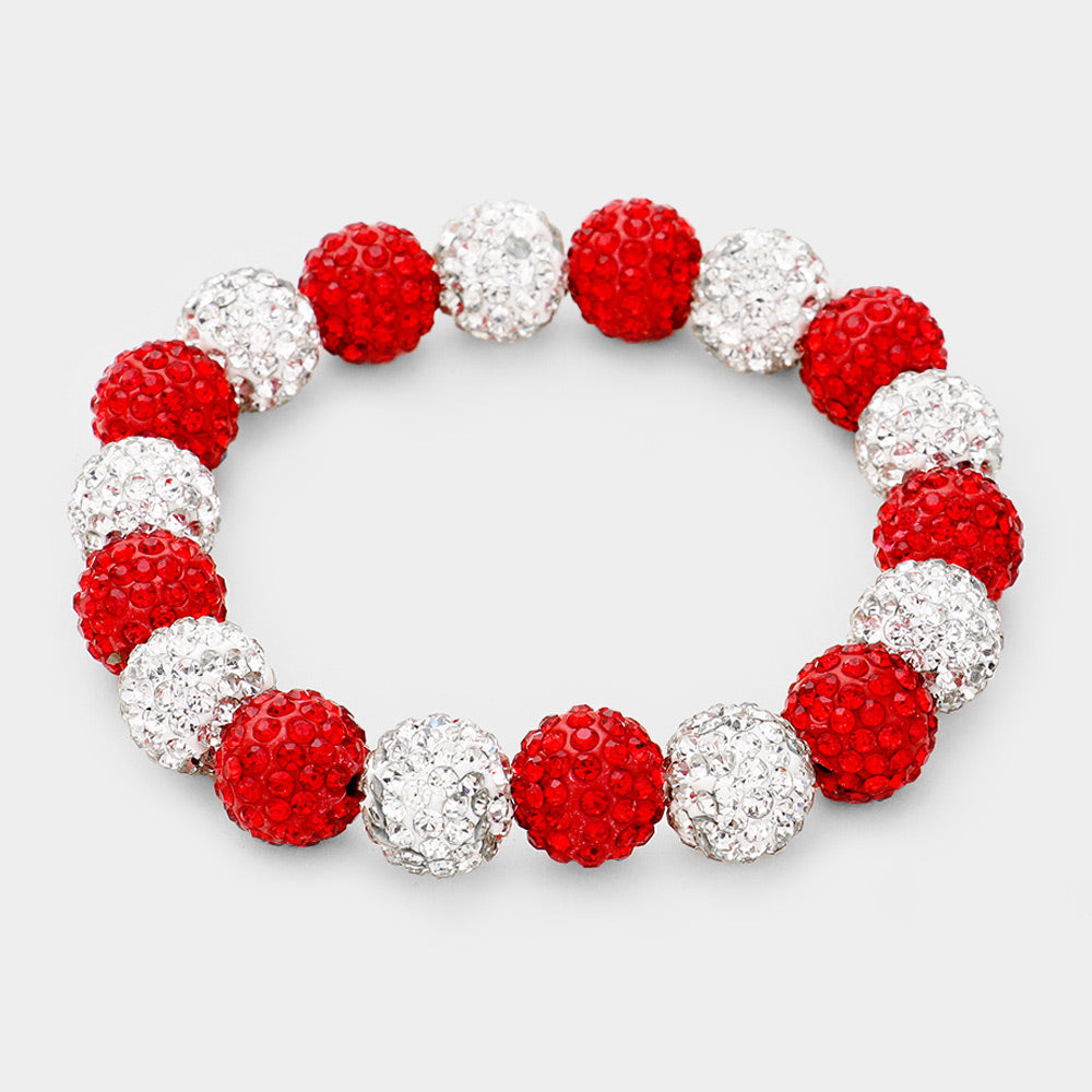 Red, Clear Rhinestone Ball Stretch  | Fun Fashion