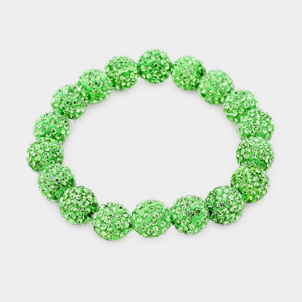 Green Rhinestone Ball Stretch  | Fun Fashion