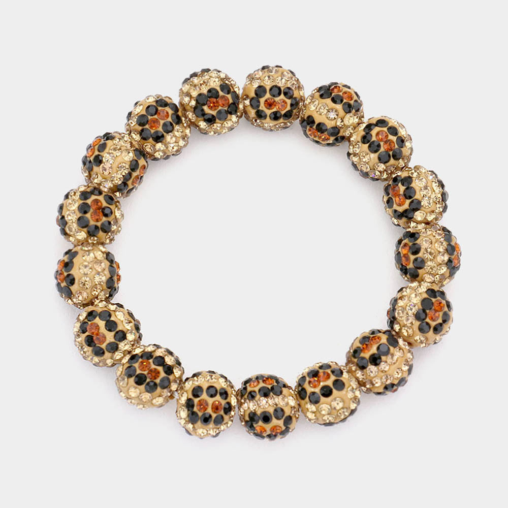 Leopard Rhinestone Ball Stretch  | Fun Fashion