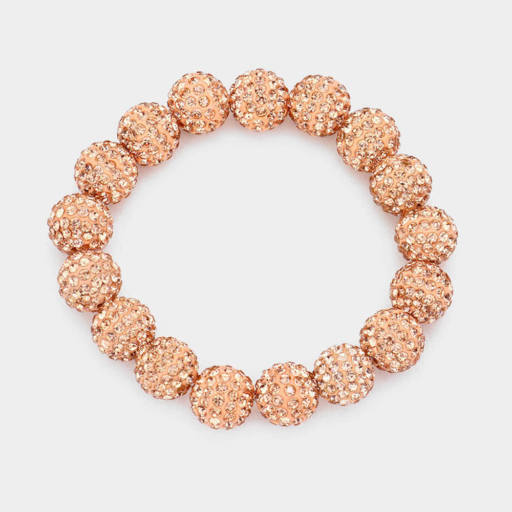 Peach Rhinestone Ball Stretch  | Fun Fashion