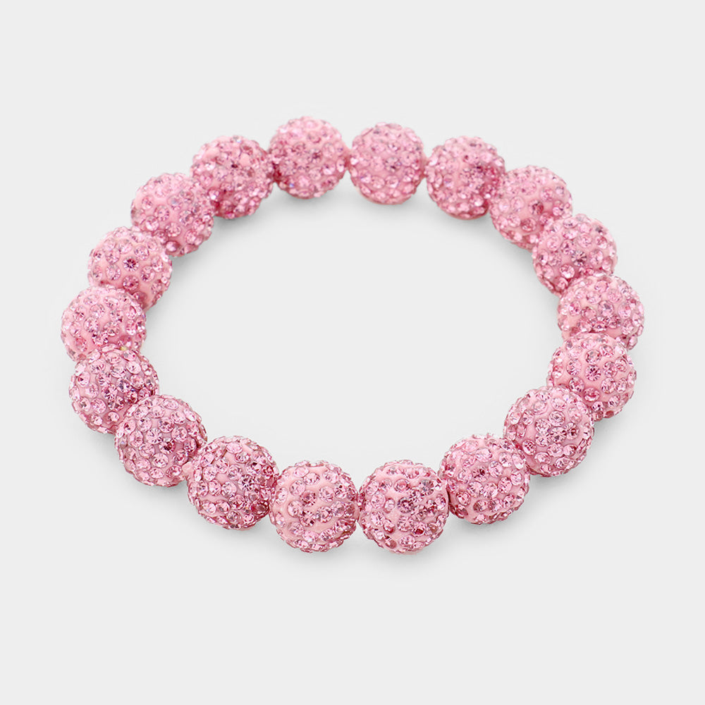 Pink Rhinestone Ball Stretch  | Fun Fashion