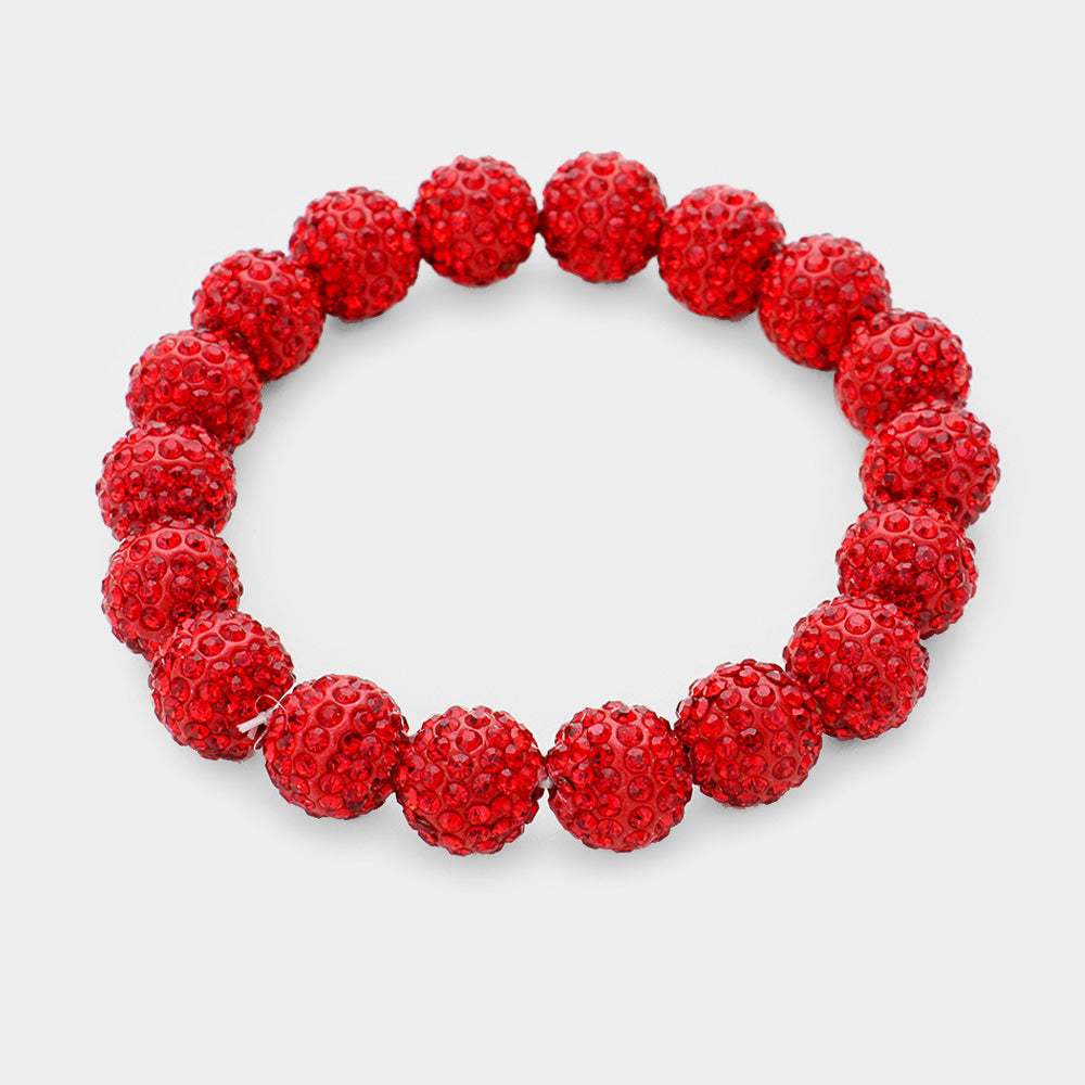 Red Rhinestone Ball Stretch  | Fun Fashion