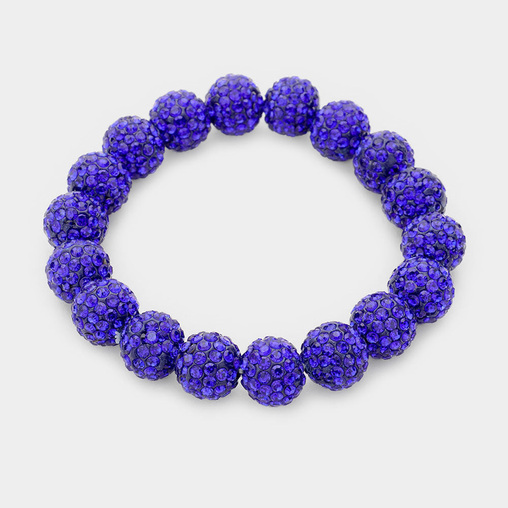 Sapphire Rhinestone Ball Stretch  | Fun Fashion