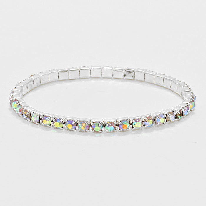 AB Crystal Single Row Tennis Bracelet