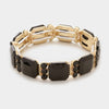 Black Emerald Cut Stretch Bracelet 