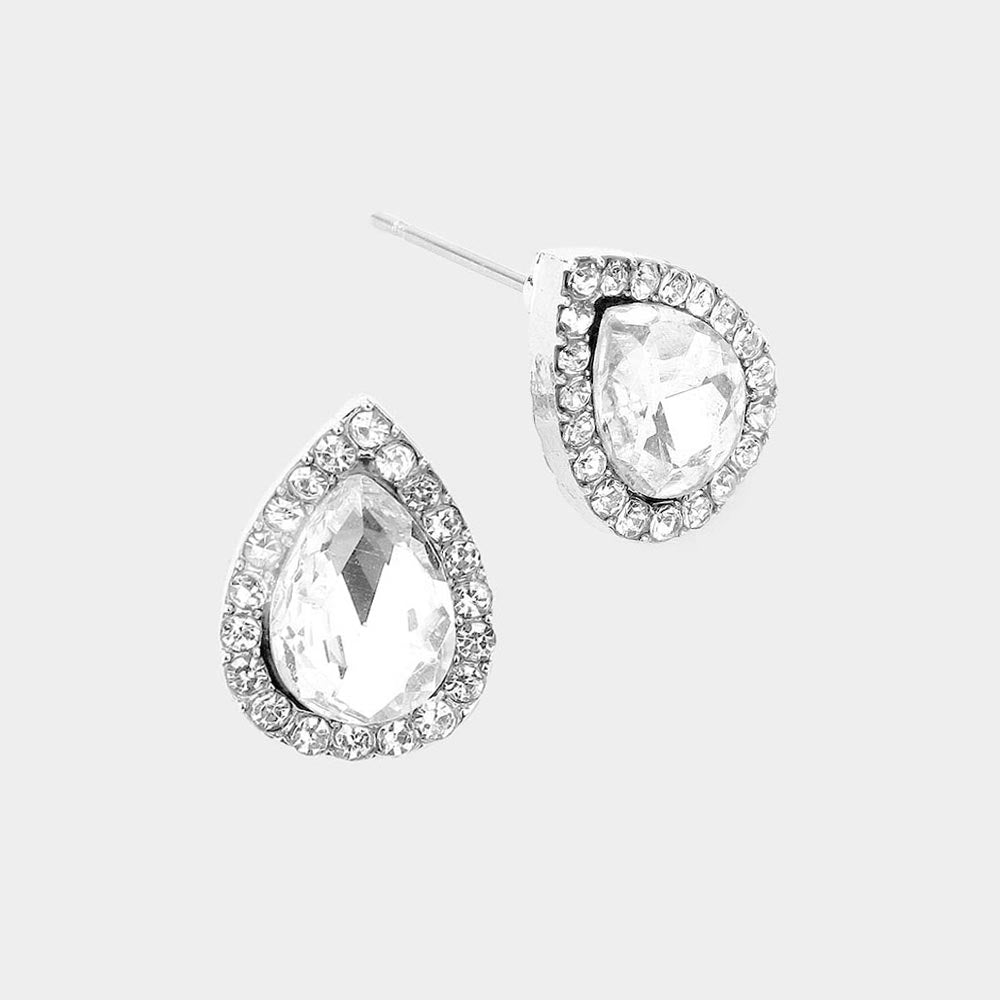 Small Clear Crystal Stud Earrings 