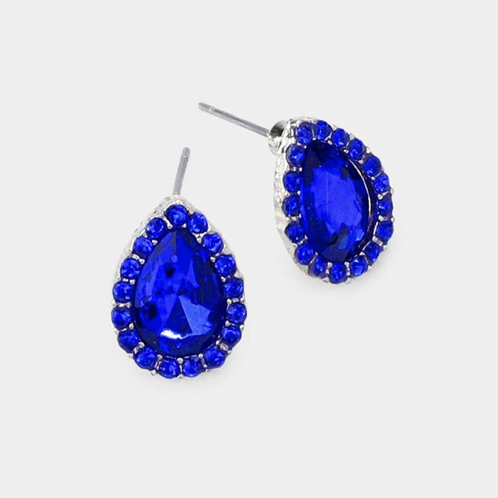Small Sapphire Crystal Stud Earrings 