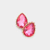 Light Rose Stud Crystal Pageant Earrings  |  Fashion Stud Earrings