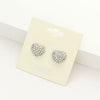 AB Crystal Pave Heart Stud Pageant Earrings | Small Stud Earrings for Little Girls