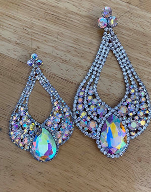 Mini Gold Crystal Cut Out Drop Earrings | Prom Earrings | LMB - 011